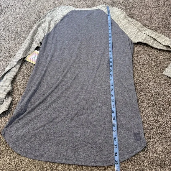 NWT LuLaRoe Mark Henley Long Sleeve Unisex Size Large Blue Gray Casual Cotton - Picture 7 of 8